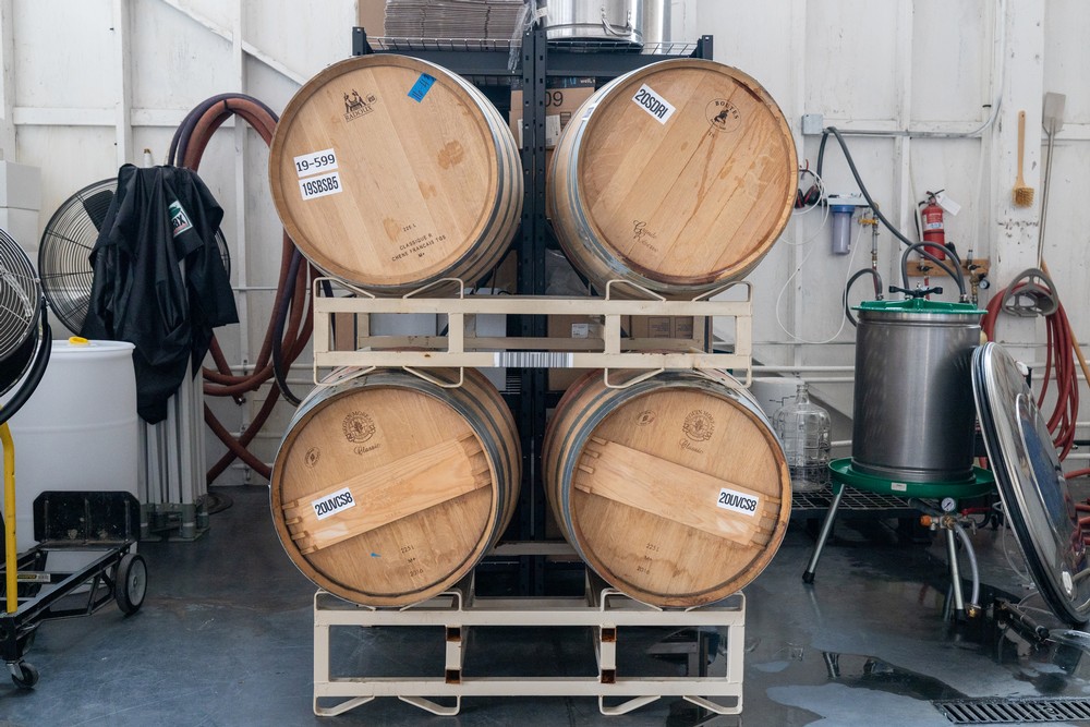 DeLille Cellars barrels at Fast Penny Spirits