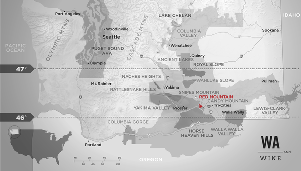 Washington Wine Map Red Mountain AVA